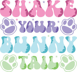 happy easter Groovy svg design, easter bunny Quotes design