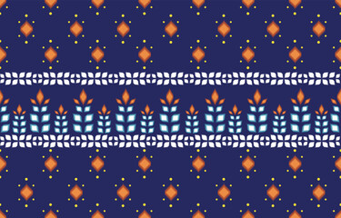 ikat flower ethnic abstract vector beautiful art. ikat seamless pattern in tribal, folk embroidery and Mexican style. Aztec geometric art ornament print. Design for curtain background carpet wallpaper