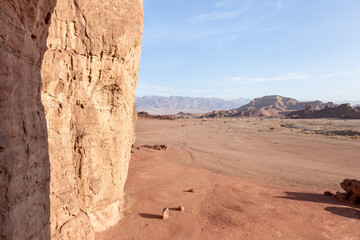 Fantastically  beautiful landscape in the national park Timna, near the city of Eilat, in southern Israel