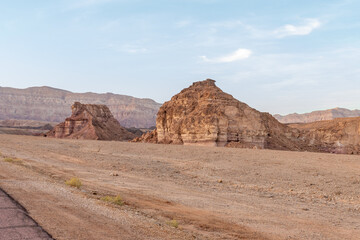 Fototapeta na wymiar Fantastically beautiful landscape in the national park Timna, near the city of Eilat, in southern Israel