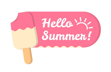 Ice cream with hello summer text