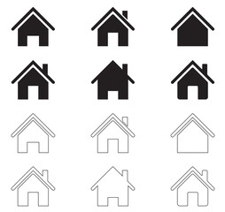 Home icon set. Set of home vector icon.