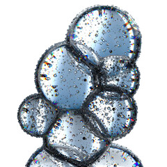 Transparent bubbly water isolated 3D rendering fresh and clean graphic design element material