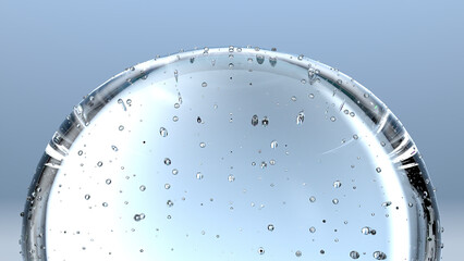 transparent splashing water droplets abstract 3d rendering fresh and clean graphic design element material