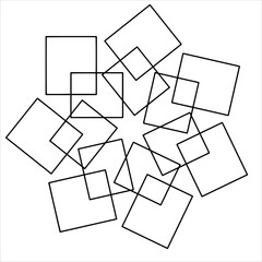 Coloring book "Mandalas", a page from the book. Beautiful geometric abstract black and white ornament. Vintage decorative elements. Design, logo, clipart, template, icon.	