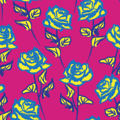 Abstract Rose Floral Seamless Pattern Design