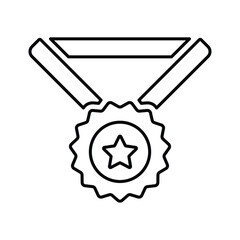 Award, medal icon. Line icon, outline symbol.