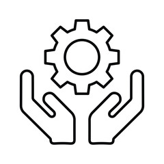 Engineering support icon. Line, outline design.
