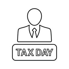 Tax Day icon. Line, outline design.