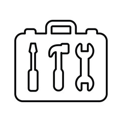 Toolbox icon. Line, outline design.