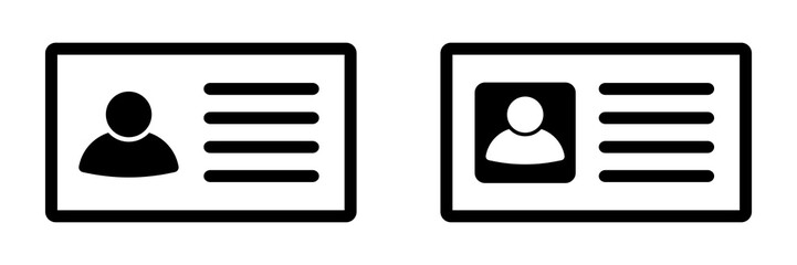  ID card vector icons set