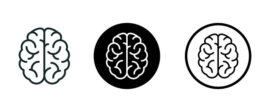 Human brain vector icons set