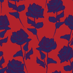 Abstract Rose Floral Seamless Pattern Design