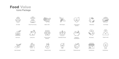 Unique Icons for Food and Natural Product: Enhance Your Design and Boost Your Healthy Food Revolution. Editable Stroke Gray icons.