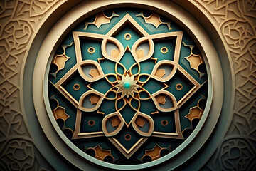 Islamic art background made with Generative AI
