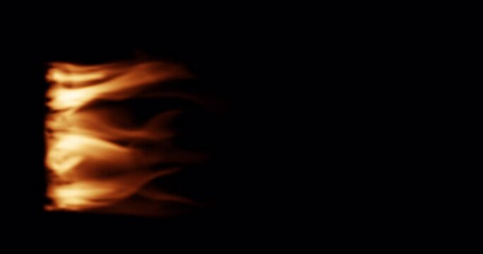 Isolated burning fire flame seamless looping overlay on black background with alpha channel
