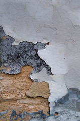 damaged and cracked concrete wall 