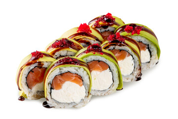 sushi on a white background