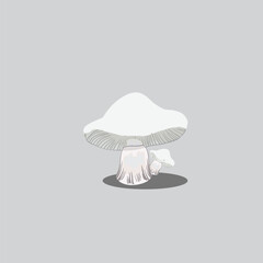 mushrooms  vector art on white background.