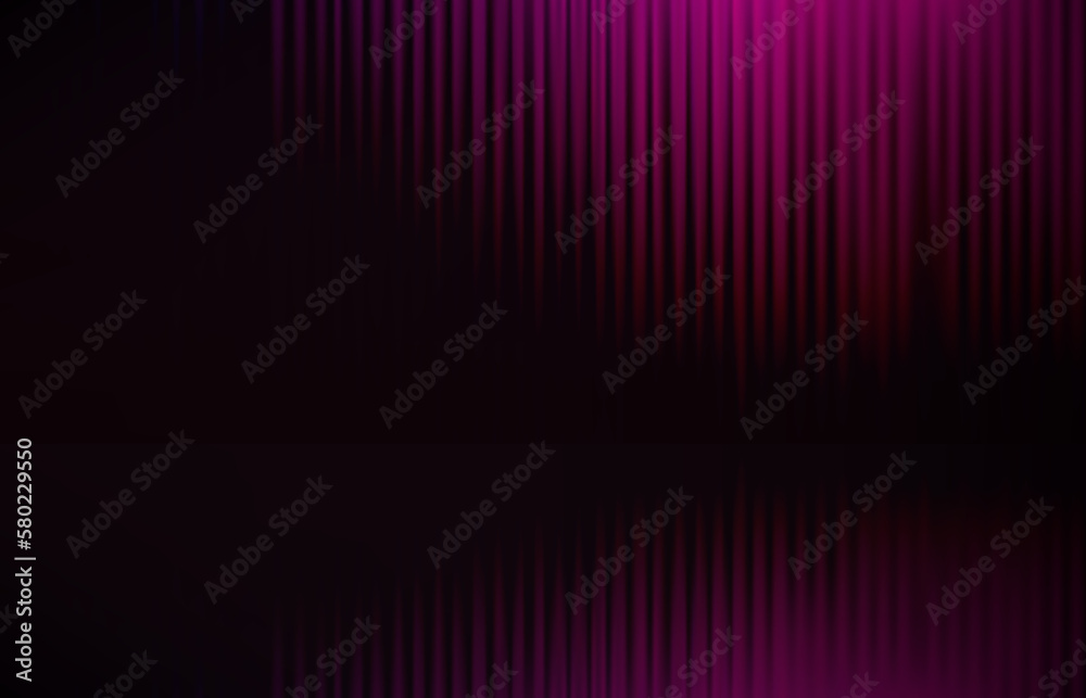 Aufkleber Abstract illuminated empty dark violet stage with drapery. Design template. 3d vector background