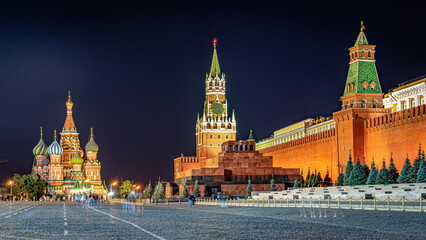 Moscow, Russia - Red Square illuminated at night