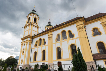 Fototapeta na wymiar Wilten Basilica, a Roman Catholic church in the Wilten district of Innsbruck, Austria