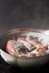 Today's dinner menu is squid