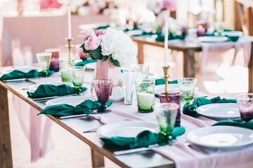 Wedding table decoration and wedding floristics
