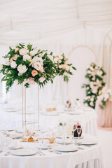 Beautiful wedding table decoration and wedding table setting