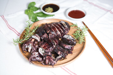 Today's dinner menu is squid