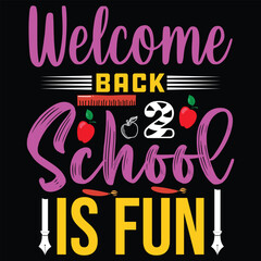 Back to a school t-shirt, Welcome back to school typography t-shirt, Kids t-shirt design 
for print, preschool, kindergarten, back to school vector, the first day