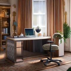 A chic and stylish home office 2_SwinIRGenerative AI