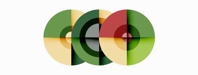 Obraz premium Circles with shadows trendy minimal geometric composition abstract background