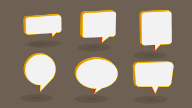 3d retro speech bubble collection. Conversation illustration design for sales promotion