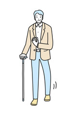 片麻痺の中高年男性