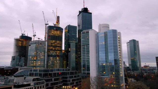 frankfurt am main skyscrapers at night