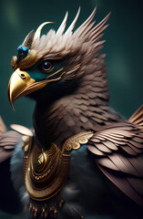 Garuda - A bird-like creature and the mount of Lord Vishnu. Garuda is depicted with the body of a human and the wings, beak, and talons of an eagle.