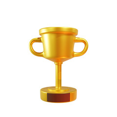 3d icon of trophy, golden tropy 3d rendering with isolated white backgroun - obrazy, fototapety, plakaty