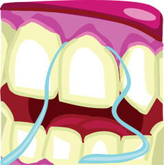brush teeth with dental floss