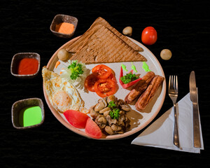 A Creative Photo of A Indian Food on the Table, Delicious Indian Cuisine on the Table