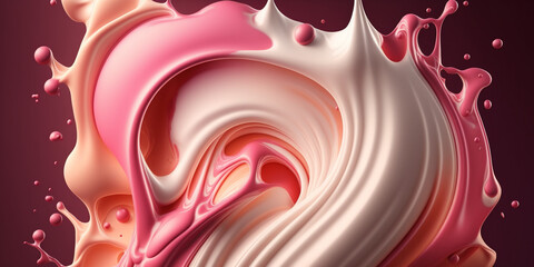 Strawberry milkshake. Created with generative Ai technology.