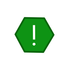 simple illustration of exclamation mark icon on green background