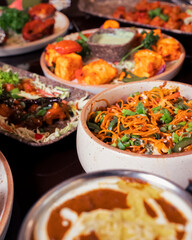 A Creative Photo of A Indian Food on the Table, Delicious Indian Cuisine on the Table