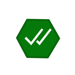 simple illustration of double tick icon on green background