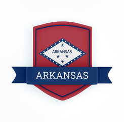 Arkansas Flag With Banner