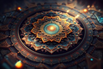3D Islamic Mandala Design: Intricate Geometric Artwork Inspired by Tradition