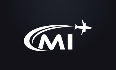 Tour and travel logo design, Airline agency symbol and aviation company monogram logo vector with letters