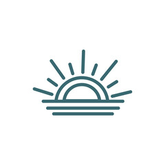 Fototapeta premium sunrise icon. Thin line sunrise icon from islamic and ramadan collection. Outline vector isolated on white background. Editable sunrisesymbol can be used web and mobile