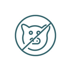 no pig icon. Thin line no pig icon from islamic and ramadan collection. Outline vector isolated on white background. Editable no pigsymbol can be used web and mobile