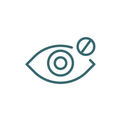 close eyes icon. Thin line close eyes icon from islamic and ramadan collection. Outline vector isolated on white background. Editable close eyessymbol can be used web and mobile